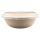 Bowl redondo fibra de trigo con tapa pet (300 u.)